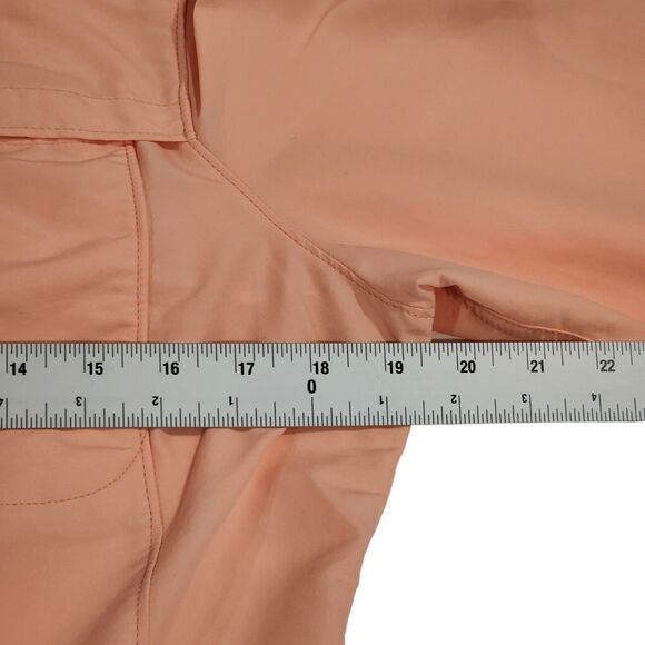 LL Bean Shirt Women's‎ sz S Coral Button Down Nylon Blend Roll-Up Tab Outdoors - Picture 7 of 11